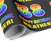 88. Geburtstag: Bold, Fun, Simple, Rainbow 88 Geschenkpapier (Rolleneckpunkt)
