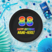 88. Geburtstag: Bold, Fun, Simple, Rainbow 88 Pappteller (Party)