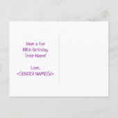 88. Geburtstag: Bold, Fun, Simple, Rainbow 88 Postkarte (Rückseite)