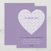 88. Geburtstag Einladung Typografie Xoxo (Vorne/Hinten)