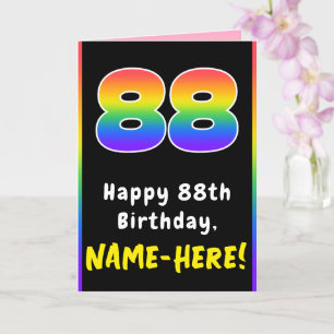 88. Geburtstag: Farbiger Regenbogen # 88, Individu Karte