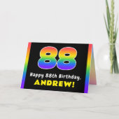88. Geburtstag: Farbiger Regenbogen # 88, Individu Karte (Vorderseite)