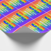 88. Geburtstag: Farbiges, lustiges Regenbogenmuste Geschenkpapier (Ecke)