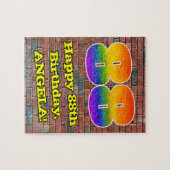 88. Geburtstag: Fun Graffiti-Inspiriert Regenbogen Puzzle (Horizontal)
