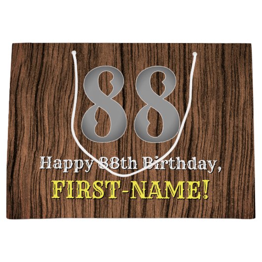 88. Geburtstag: Inspirierter Country Western Look, Große Geschenktüte (Vorderseite)
