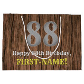 88. Geburtstag: Inspirierter Country Western Look, Große Geschenktüte (Rückseite)