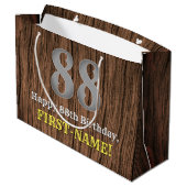 88. Geburtstag: Inspirierter Country Western Look, Große Geschenktüte (Rückseite Schrägansicht)