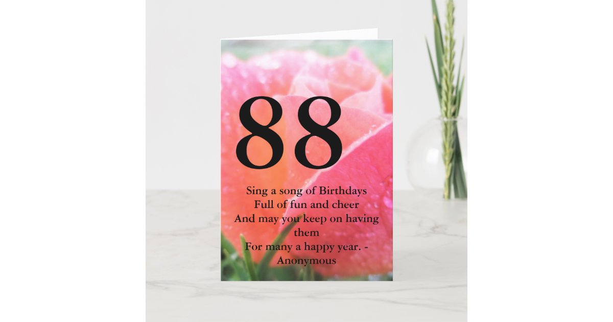 88. Geburtstag Karte Zazzle.de