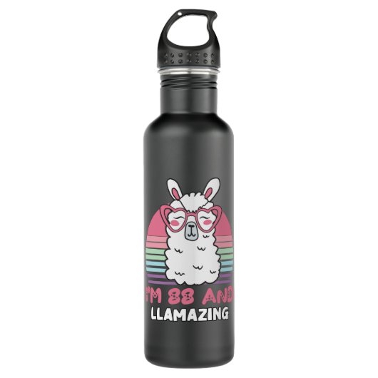 88. Geburtstag Llamazing Llama 88 Jahre alt Geburt Edelstahlflasche (Vorderseite)