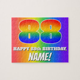 88. Geburtstag — mehrfarbiges Regenbogenmuster "88 Puzzle