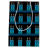 88. Geburtstag mit Augenkerzen Mittlere Geschenktüte (Rückseite)