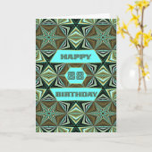 88. Geburtstag mit grünem abstraktem Entwurf Karte (Gelbe Blume)