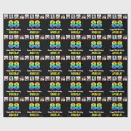 88. Geburtstag: Regenbogen "88"; benutzerdefiniert Geschenkpapier