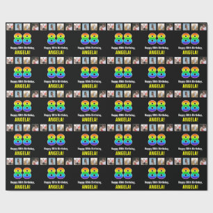 88. Geburtstag: Regenbogen "88"; benutzerdefiniert Geschenkpapier