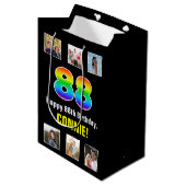 88. Geburtstag: Regenbogen "88", benutzerdefiniert Mittlere Geschenktüte