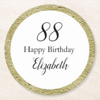 88. Geburtstag Schwarz Weiß und Gold 