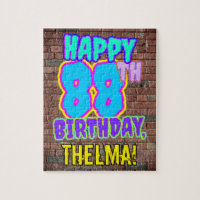 88. Geburtstag ~ Spaß, Urban Graffiti Inspiriert L