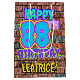 88. Geburtstag: Spaß, Urban Graffiti Inspiriert Lo Mittlere Geschenktüte