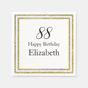 88. Geburtstag Weiße und goldene Serviette