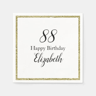88. Geburtstag Weiße und Goldene Serviette