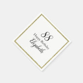 88. Geburtstag Weiße und Goldene Serviette (Ecke)