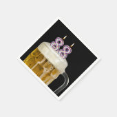 88. Geburtstagsbär auf schwarz Serviette (Ecke)