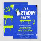 88. Geburtstagseinladungen Männer Graffiti Einladung (Vorne/Hinten)