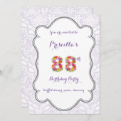 88. Geburtstagsfantasie, Nummer Floral Einladung (Vorne/Hinten)