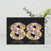 88. Geburtstagsfeier mit Blumenbriefen Einladung (Stehend Vorderseite)