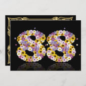 88. Geburtstagsfeier mit Blumenbriefen Einladung (Vorne/Hinten)