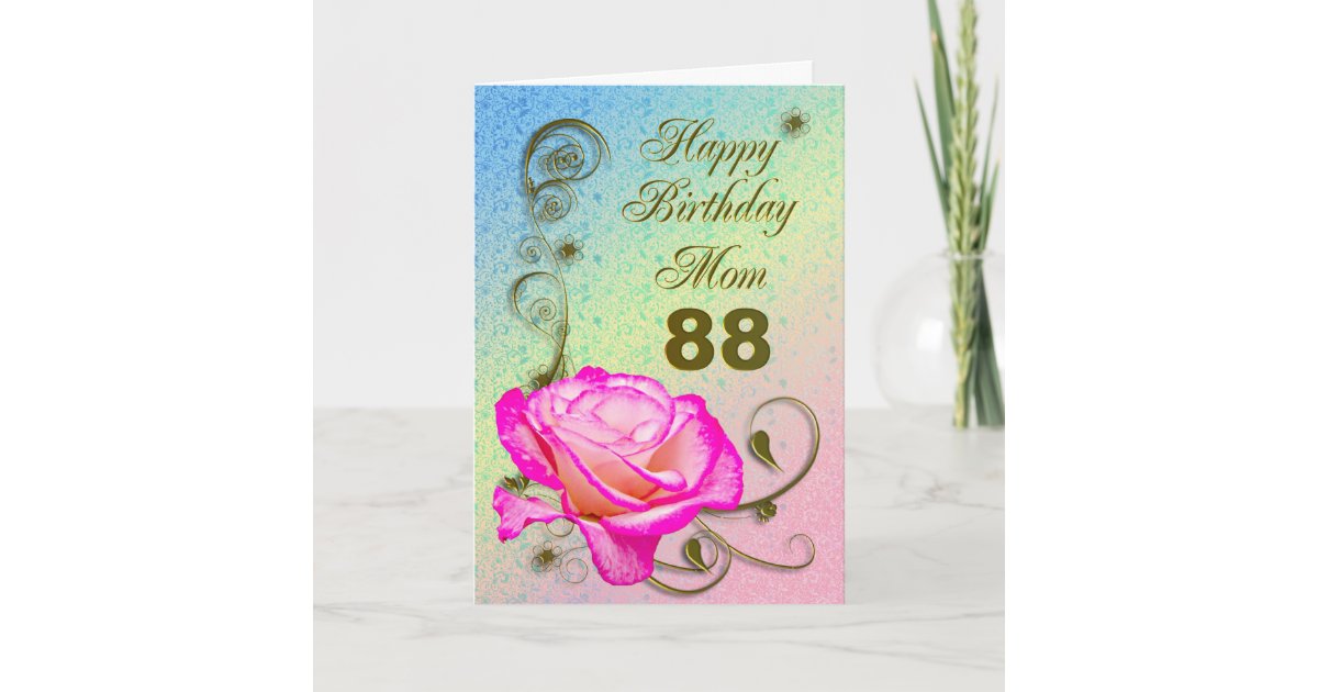 88. Geburtstagskarte der eleganten Rose für Mama Karte  Zazzle.de