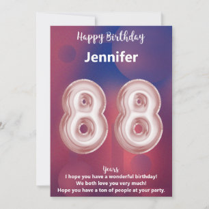 88 Jahre alte Happy Birthday Card