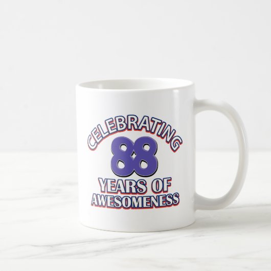 88-jährige Geschenkentwürfe Kaffeetasse (Rechts)
