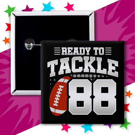 88-jähriges Tackle Football Party 88. Geburtstag Button