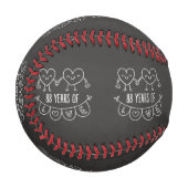 88. Jubiläum Geschenk Chalk Herzen Baseball (Vorderseite Links)