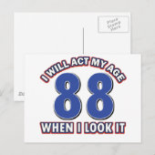 88. Lebensjahr Postkarte (Vorne/Hinten)