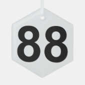 88 - Nummer 88 Ornament Aus Glas (Vorderseite)
