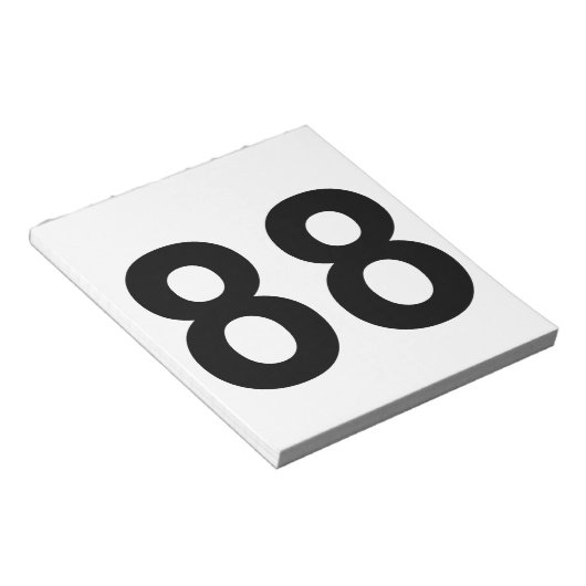 88 - Nummer achtundachtzig Notizblock (angewinkelt)
