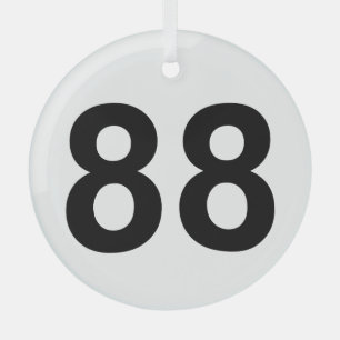 88 - Nummer achtundachtzig Ornament Aus Glas