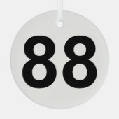 88 - Nummer achtundachtzig Ornament Aus Glas (Rückseite)