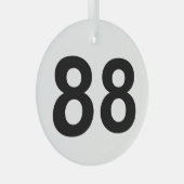 88 - Nummer achtundachtzig Ornament Aus Glas (Vorderseite Rechts)