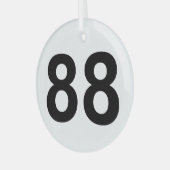 88 - Nummer achtundachtzig Ornament Aus Glas (Vorderseite links)