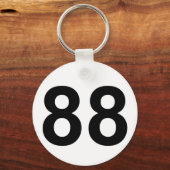 88 - Nummer achtundachtzig Schlüsselanhänger (Vorderseite)
