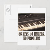 88 Schlüssel, 10 Finger, kein Problem! Postkarte (Vorne/Hinten)
