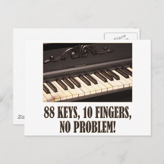 88 Schlüssel, 10 Finger, kein Problem! Postkarte (Vorne/Hinten)