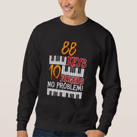 88 Schlüssel 10 Flügel Piano Sweatshirt (Vorderseite)