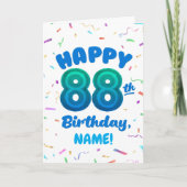 88th Balloon Number Custom Name Birthday Card Karte (Vorderseite)