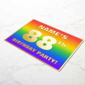 88th Birthday Party: Fun, Colorful Rainbow Pattern Folieneinladung (Gedreht)