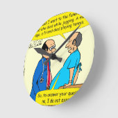 897 übe ich nicht Doktorpatienten-Cartoon aus Runde Wanduhr (Winkel)