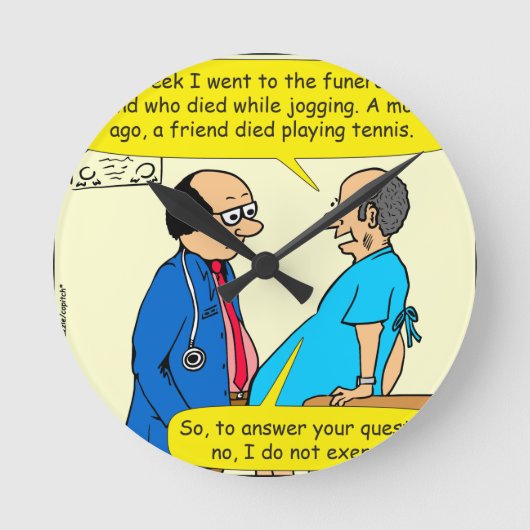 897 übe ich nicht Doktorpatienten-Cartoon aus Runde Wanduhr (Vorderseite)